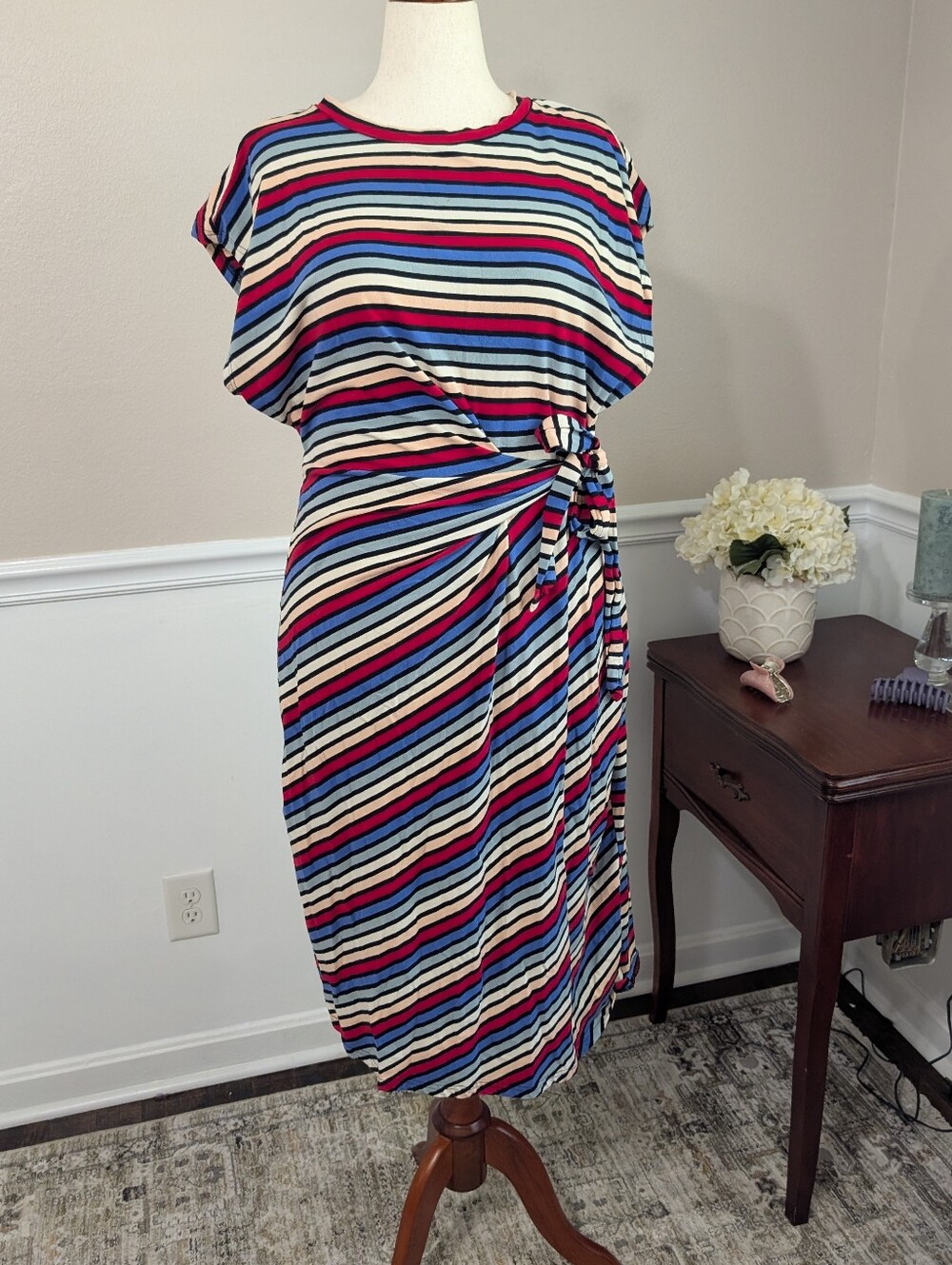 BloomChic Side Tie Striped  Dolman Sleeve Dress, Size 18/20
